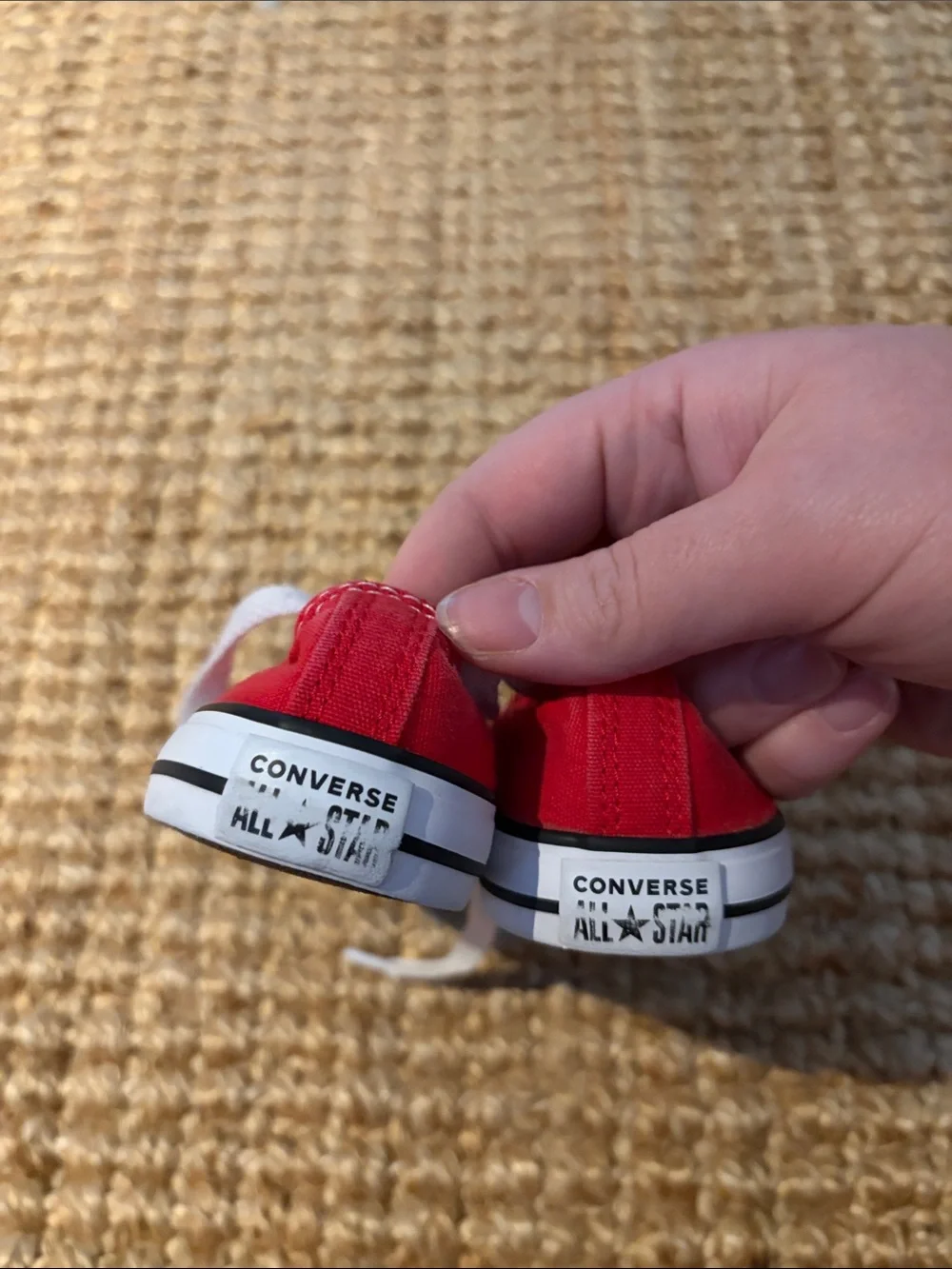 Converse Kids Red Canvas Low-Top Sneakers with White Laces